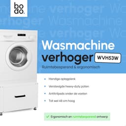 Bodo® - Wasmachine Verhoger - Kast - Ombouw met Lade - Wit - 61x58x44-48cm — thumbnail 5