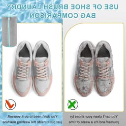 Schoenenwaszak voor wasmachine met rits, microvezel, geschikt voor alle soorten schoenen, 360 graden reiniging — thumbnail 2
