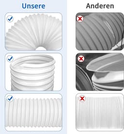 Flexibele Afvoerslang 150 mm voor Airco en Afzuiginstallaties - 2 Meter Wit PVC — thumbnail 5