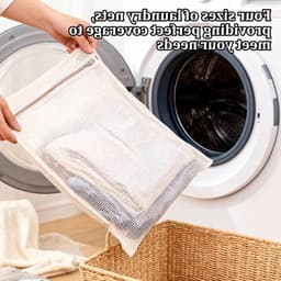 Premium Katoenen Wasnet Set van 4 Stuks, 100% Katoenen Waszak met Rits voor Ondergoed, Bh's en Delicate Producten tijdens het Wassen in de Wasmachine — thumbnail 3