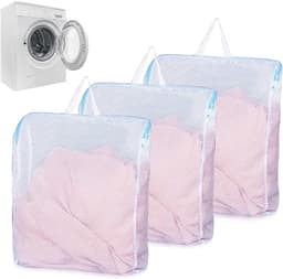 Grote wasnetten voor wasmachine, 50 x 60 cm, herbruikbare waszakken met handgrepen en ritssluiting voor kleding en lingerie, ideaal voor op reis — thumbnail 1