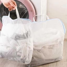 Grote wasnetten voor wasmachine, 50 x 60 cm, herbruikbare waszakken met handgrepen en ritssluiting voor kleding en lingerie, ideaal voor op reis — thumbnail 2