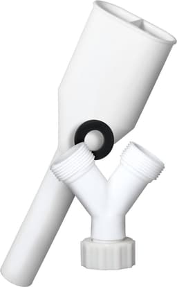 Dparts afvoer en aanvoer kraan splitter - y-stuk waterverdeler duo set - verdubbelaar voor wasmachine droger vaatwasser afvoerpijp wasmachinekraan — thumbnail 1