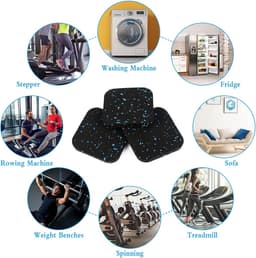Anti Trillingsmat Wasmachine - en Wasdroger - Geluidsdempende Antislip Mat - Rubber Mat Trillingsdempers - Trillingsdempers wasmachine – Extra dik - Voetjes wasmachine & droger - Wasmachine demper – Anti trillings - vibratie - dempers pads – Antislip — thumbnail 4