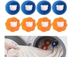Wasballen Voor Wasmachine - 8 Stuks - Haar Opvanger - Wasbal - Anti Haar - Wasdrogerbal - Wasverzachterbal - Huisdierwasmachine Haaropvanger - Wasdroogbal - Anti-Rollende Wasbal -Schoonmaakbenodigdheden - Herbruikbare - Voor Wasmachine/Droger — afbeelding 1