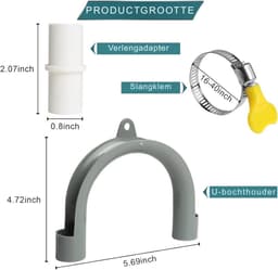 Wasmachine Afvoerslang - 1,5 Meter Verlengset - Flexibele Gegolfde Afvoerslang Voor Vaatwasser & Wasmachine - Eenvoudig te Installeren — thumbnail 5