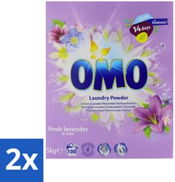 Omo - Waspoeder - Lavendel & Mint - 5 kg - 100 Wasbeurten - Voordeelverpakking - 2 stuks — thumbnail 1