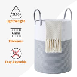 Unyqoos® Stijlvolle en Functionele Gevlochten Wasmand van Hoogwaardig Katoen met Grote Capaciteit — thumbnail 4