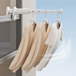 Draagbare Kledinghanger Met 5 Haken - Uitschuifbaar Droogrek Voor Binnen En Buiten — thumbnail 1