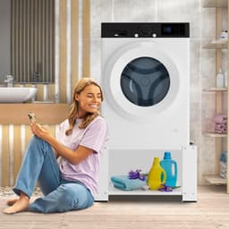 Wasmachine verhoger 60,6x60,6x40 cm - Wasmachine opbouwmeubel - Wasmachine sokkel - Wasmachine Kast Max 150kg - Wit — thumbnail 5