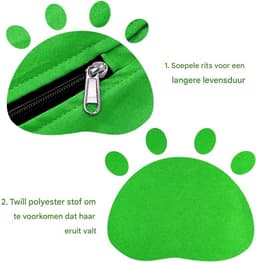 Waszakken voor huisdieren - Waszakken van twill polyester - Grote waszakken met rits - Voorkomt dat waszakken verstopt raken door dierenhaar - Waszakken voor huisdierendekens - Geweldig voor honden en katten (65x70cm) - groente-M — thumbnail 4