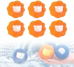6-stuks wasbal - droogtrommelbal - herbruikbaar - wasmiddel voor dierenharen - wasmiddel voor ontharing - kleding anti-klitten adsorptie ontharingsbal - geschikt voor kleding, honden, katten en huisdieren - oranje — thumbnail 1