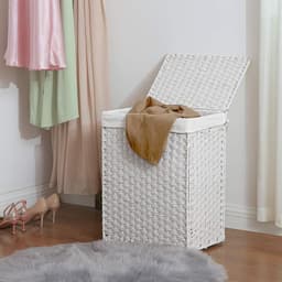 Nancy's Wasmand - Wassorteerder - Handgevlochten - 110L Wit — thumbnail 5