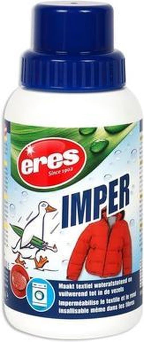Eres – Imper – Waterdicht wasmiddel – Jassen broeken ski- en regenkleding – Kleding waterdicht maken – Wasmachine – Waterafstotend – Vuilwerend – 250ml — afbeelding 1