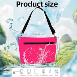 Outdoor rugzak, 6 l, lichte droogzak, met verstelbare schouderriem, geschikt voor kamperen, wandelen, strand, kajakken, zwemmen, roze fuchsia, Waterdichte tas — thumbnail 4