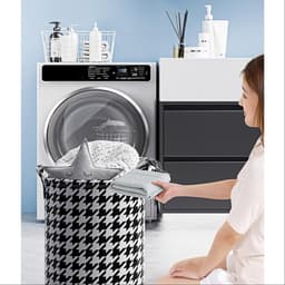 Set van 2 opvouwbare wasmanden (43 × 35 cm) — Ruime opbergmanden voor kleding en speelgoed — Inklapbare manden, geschikt voor badkamer en slaapkamer — thumbnail 3