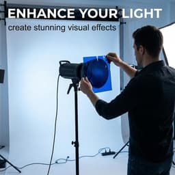 10 vellen kleurfilter A4, transparante plakfolie voor ledlampen en kleurcorrectie, gekleurde gelatine voor fotografie en video, 10 verschillende kleuren voor lichteffecten en handwerk — thumbnail 2