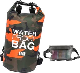 pakzak, drijvende droogrugzak, strandtas, lichte droogzak voor strand, boottochten, vissen, kajakken, zwemmen, rafting, camping, 5 l, 10 l, 15 l, 20 l, 30 l — thumbnail 1