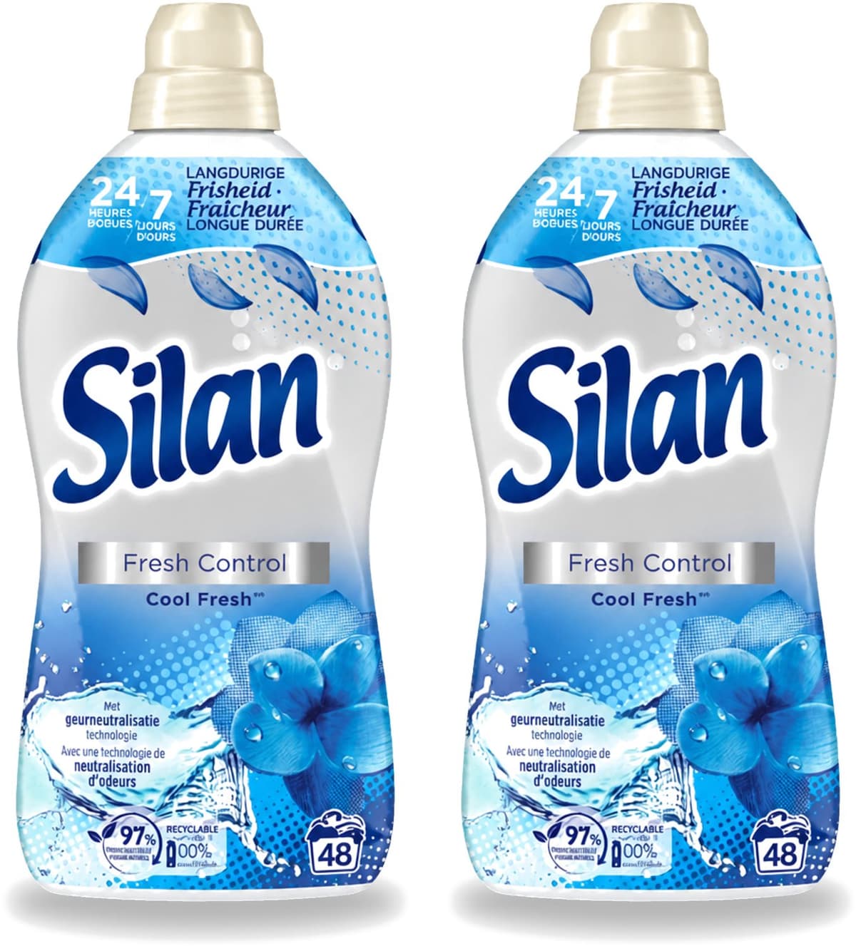 2 x Silan – Wasverzachter – Fresh Control Cool Fresh – 1056 ml - Voordeelverpakking - 2 stuks — afbeelding 1