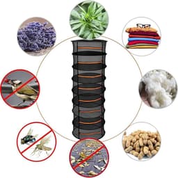 Droogrek - Zwart - L - 8 Lagen Polyester Gaas - Voor Het Drogen van Kruiden en Planten — thumbnail 3