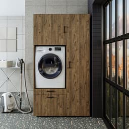 Roomart SERIE 2 Wasmachine Ombouwkast 179x205 cm - met Hoge Kast 45 - Eiken — thumbnail 3