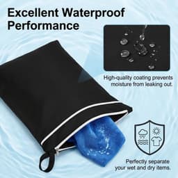 2 stuks natte zakken, waterdichte waszak met ritssluiting, herbruikbare reiszak, kleine natte zak, zwemmen, voor badpakken, strandhanddoeken, sportkleding, wetbag — thumbnail 4