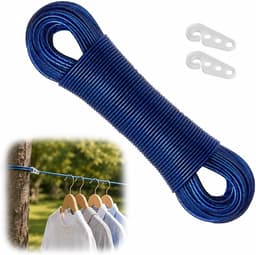 Waslijn 50 meter met stalen kern - Made in Holland - weerbestendig en extra lang - antislip waslijn voor huis en camping - extra sterk LaundrySpecialist — thumbnail 1