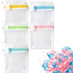 5 Stks Waspod Anti-Plakken Tas Kleine Mesh Waszakken Duurzaam Polyester Opslag Waszak voor Geurende Kralen voor Delicaten Mini Duurzame Wasmachine Opvouwbare Bescherm Delicate Kleding — thumbnail 1