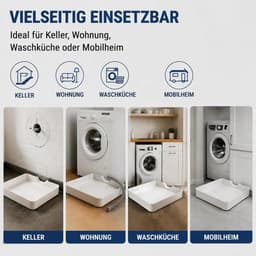Afvoerbakken voor wasmachines (4-delige set) - Draagbare afvoerbakken, afvoerschalen voor wasmachines, wateropvangbakken voor wasmachines met voorlader, geschikt voor kelders, appartementen en stacaravans. — thumbnail 4