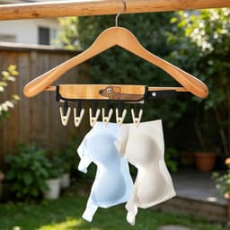 Opvouwbare stoffen hangers - compact opvouwbaar droogrek - met 6 veilige clips - schattig dierenpatroon voegt toe - voor reizen, cruise, hotel, camping — thumbnail 5