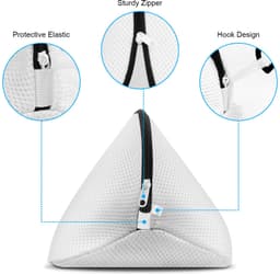 Waszak voor schoenen, 2 stuks waszakken, waszak voor wasmachine, wasnet met ritssluiting voor wasmachine, wasnet van mesh, waszakken — thumbnail 5