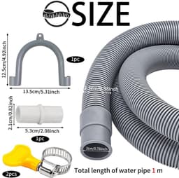 Afvoerslang - Universele Afvoerslang - Inclusief Bevestiger - 1 m tot 7 m - Hoogwaardige Materialen - Geschikt voor Wasmachine en Vaatwas... — thumbnail 5