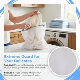 Herbruikbare Mesh Waszakken voor de Wasmachine - 4 Stuks, Ideaal voor Kleding en Delicate Stoffen — thumbnail 5