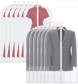 Kledinghoezen, motbestendige kledinghoezen, 15 stuks, 100 x 60 cm hangende kledinghoezen, ademend, kledingbeschermers, transparant. — thumbnail 1