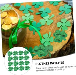 1set Shamrock Kleding Patches Geborduurde Decoratieve Stickers Voor St Patrick's Day Duurzaam Sterk Hechting Voor Kledingaccessoires Groen — thumbnail 4