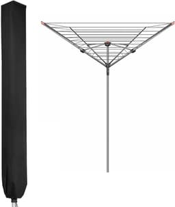 Droogmolenhoes - 165*16*16cm - Droogmolen Hoes - Hoes voor Droogmolen - Beschermhoes voor droogmolen - Roterende Waslijn Afdekking - Stofhoes - Beschermhoes - met ritssluiting - Waterdicht - UV-Bestendig - Stofdicht - zwart — thumbnail 1