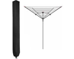 Droogmolenhoes - 165*16*16cm - Droogmolen Hoes - Hoes voor Droogmolen - Beschermhoes voor droogmolen - Roterende Waslijn Afdekking - Stofhoes - Beschermhoes - met ritssluiting - Waterdicht - UV-Bestendig - Stofdicht - zwart