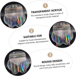 1set Sleutels Acryl Kalimba Draagbaar Vinger Piano Instrument Met Opbergdoos Geschikt Voor Beginners Muziekontspanning Decoratie Leuke Uiterlijk Handige Handleiding — thumbnail 4