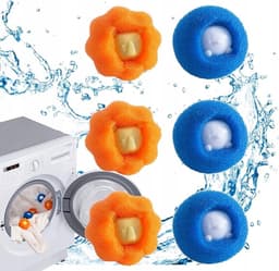 5x Antiklitbollen voor de Wasmachine - Oranje — thumbnail 1