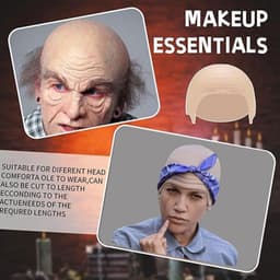 Volwassenen Mr Worldwide Accessoire Set, Naakt Latex Kale Cap, Zwarte Zonnebril, Zwarte Ziel Patch, Kale Huid Kale Hoofd Schedel Pruik Cap Beroemde Rapper Cosplay Halloween — thumbnail 5