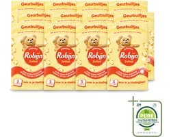 12 x Robijn - Zwitsal - Geurbuiltjes - Zachte Babygeur - Hypoallergeen - 3 Geurbuiltjes - Grootverpakking - Vaatwasstrips - Zwitsal Geur - Geurbuiltjes - Babygeur - Kledingkast - Lade