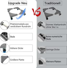 Wasmachine onderstel Wasmachine onderkast met 4 rollen Verstelbaar wasmachine voetstuk onderstel Wasmachinekast voor droger en wasmachine (Lengte 43-67cm) — thumbnail 4