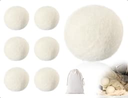 6 stuks drogerballen, herbruikbare donsjack-wasverzachter wol drogerballen met opbergzak, antistatisch droogtijd verkort, gebruikt voor donsjassen (6 cm) — thumbnail 1