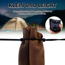 Waslijn camping zonder knijpers 3m reflecterend – lichtgewicht reis waslijn met elastische parels – opvouwbare waslijn voor buitengebruik, tent, camper, wandelen en backpacken — thumbnail 3