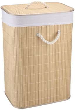 alpina Wasmand met Deksel - 30x40x56 cm - Gemaakt van Hout - Kleur Bruin en Zwart - Met Handgrepen - Ruimtebesparend Ontwerp - Compact en Praktisch voor Elke Ruimte — thumbnail 5