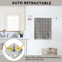 Retractable clothesline 9,5 cm - roestvrij staal 304 - ruimtebesparend - ideaal voor binnen en buiten - ShopVlot — thumbnail 5