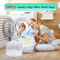 SnelShoppen - 2 Stuks Wasmachine Wasnet Grote Waszak Set met Koordstopper Herbruikbare Wasnet voor Ondergoed en Wol 40 x 30 cm - Bescherming voor Deli — thumbnail 4