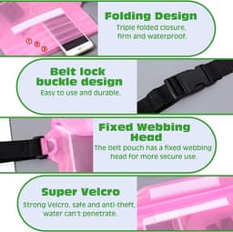 4 stuks waterdichte buideltas, universele waterdichte heuptas met verstelbare heupriem, transparant scherm, aanraakbare droge zak, telefoon waterdichte tas voor strand, zwemmen, varen, — thumbnail 5