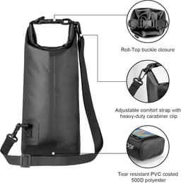 Rugzak 2 l met geïntegreerd transparant vak voor telefoon voor outdooractiviteiten, zwart — thumbnail 5