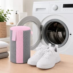 Schoenwaszak - 2 Stuks - Waszak voor schoenen - Herbruikbaar - Wasmachine&Droger - voor Sneakers en Tennisschoenen- Grijs — thumbnail 3